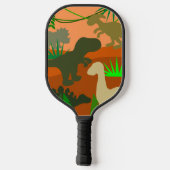 Dinosaurier in der Wildnis Pickleball Schläger (Rückseite)