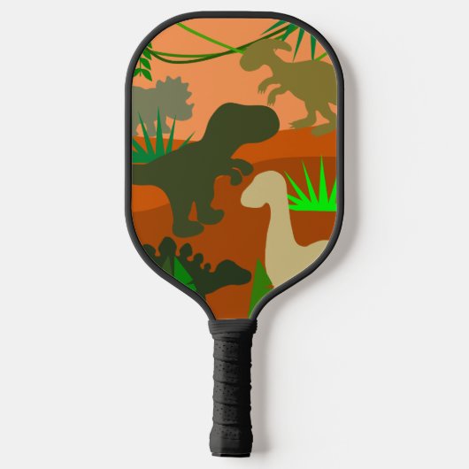 Dinosaurier in der Wildnis Pickleball Schläger (Rückseite)