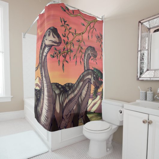 Dinosaurier in Dusk Duschvorhang (Beispiel)