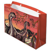 Dinosaurier in Dusk Große Geschenktüte (Rückseite Schrägansicht)