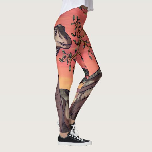 Dinosaurier in Dusk Leggings (Rechts)
