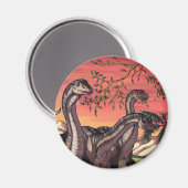 Dinosaurier in Dusk Magnet (Vorderseite/Rückseite)