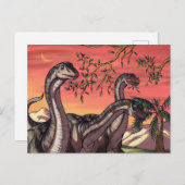 Dinosaurier in Dusk Postkarte (Vorne/Hinten)