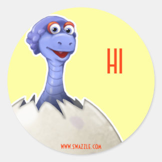 Dinosaurier in Eieraufkleber Runder Aufkleber