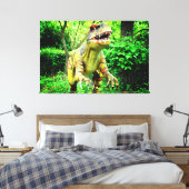 Dinosaurier in Forest-Bild gedruckt auf Premium Wr Leinwanddruck (Insitu (Schlafzimmer))