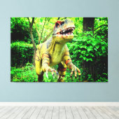 Dinosaurier in Forest-Bild gedruckt auf Premium Wr Leinwanddruck (Insitu (Holzboden))