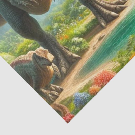 Dinosaurier in Jungle Kid's Seidenpapier (Detail)