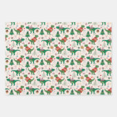 Dinosaurier in Sweaters Weihnachtsmuster Geschenkpapier Set (Vorderseite)