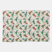 Dinosaurier in Sweaters Weihnachtsmuster Geschirrtuch (Horizontal)