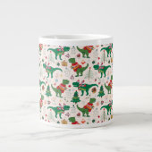 Dinosaurier in Sweaters Weihnachtsmuster Jumbo-Tasse (Vorderseite)