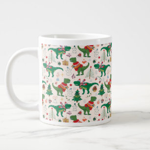 Dinosaurier in Sweaters Weihnachtsmuster Jumbo-Tasse