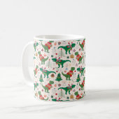 Dinosaurier in Sweaters Weihnachtsmuster Kaffeetasse (Vorderseite Links)