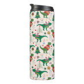 Dinosaurier in Sweaters Weihnachtsmuster Thermosbecher (Nach rechts gedreht)