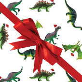 Dinosaurier in Weihnachtsmannmützen Geschenkpapier