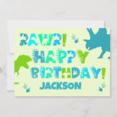 Dinosaurier-Individuelle Name und Textkid's Flat B Karte (Vorderseite)