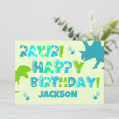 Dinosaurier-Individuelle Name und Textkid's Flat B Karte (Stehend Vorderseite)