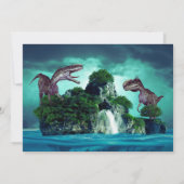 Dinosaurier Island Geburtstagsparty Einladung (Rückseite)