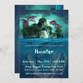 Dinosaurier Island Geburtstagsparty Einladung (Vorne/Hinten)