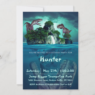 Dinosaurier Island Geburtstagsparty Einladung