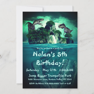 Dinosaurier Island Geburtstagsparty Einladung