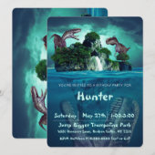 Dinosaurier Island Geburtstagsparty Einladung (Vorne/Hinten)