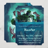 Dinosaurier Island Geburtstagsparty Einladung (Vorne/Hinten)