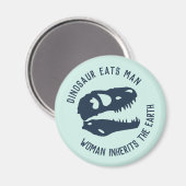 "Dinosaurier isst den Menschen, die Frau erbt die Magnet (Vorderseite/Rückseite)