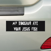 Dinosaurier isst Jesus-Fische Autoaufkleber (Auf Auto)