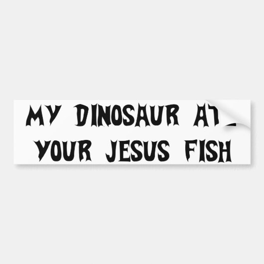 Dinosaurier isst Jesus-Fische Autoaufkleber (Vorne)