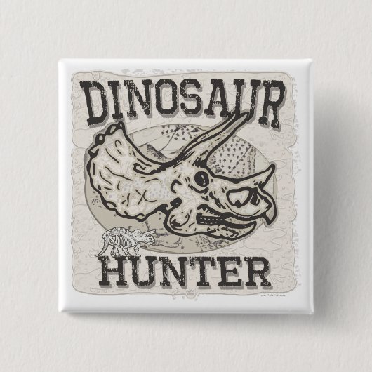 Dinosaurier-Jäger-Entwurf durch Mudge Studios Button (Vorderseite)
