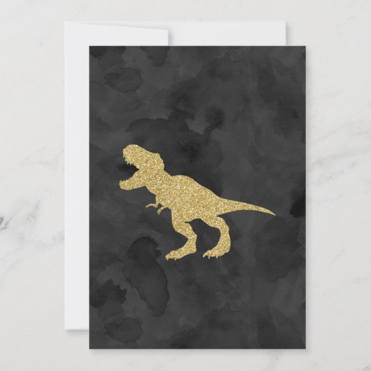 Dinosaurier, Junge, Dritter Geburtstag Einladung (Rückseite)