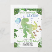 Dinosaurier Junge Einladung Geburtstag, Dino einla (Vorne/Hinten)