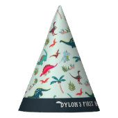 Dinosaurier Junge First Birthday Blue Party Hat Partyhütchen (Links)