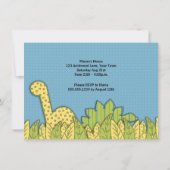 Dinosaurier-Jungen-erstes Geburtstags-Party Einladung (Rückseite)