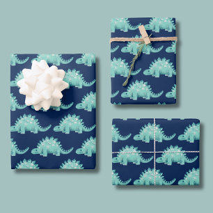 Dinosaurier-Jungen-Geburtstag Geschenkpapier Set