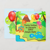 Dinosaurier Jungle Geburtstagsparty Einladung (Vorne/Hinten)