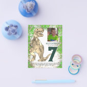 Dinosaurier Jungle Geburtstagsparty Foto Budget Flyer (Einzeln)
