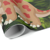 Dinosaurier Jungle Triceratops Kinder Geschenkpapier (Rolleneckpunkt)