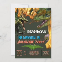 Dinosaurier Jungs Thema Geburtstagsparty T-Rex Fla Einladung