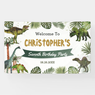 Dinosaurier Jurassic Geburtstagsparty Begrüßungsgr Banner