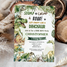 Dinosaurier Jurassic Geburtstagsparty Stomp Chomp 