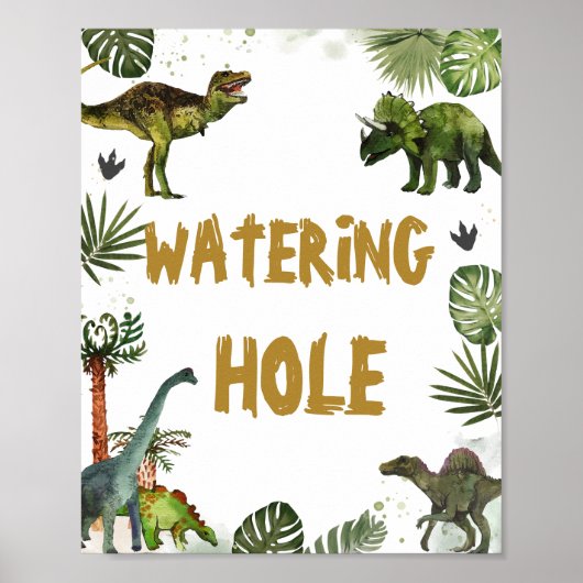 Dinosaurier Jurassic Geburtstagsparty Watering Hol Poster (Vorne)