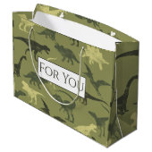 Dinosaurier Jurassic Muster für Sie große Geschenk Geschenktüte (Rückseite Schrägansicht)