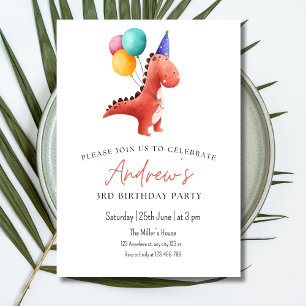 Dinosaurier Jurassic Party Einladung Jungen Drei R
