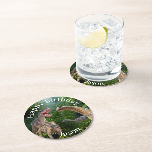 Dinosaurier Jurassic World Runder Pappuntersetzer (Vor Ort)