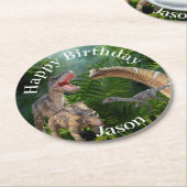 Dinosaurier Jurassic World Runder Pappuntersetzer (Angewinkelt)