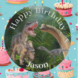 Dinosaurier Jurassic World Runder Pappuntersetzer