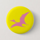 Dinosaurier-Jurassik-Gelb Button (Vorderseite)