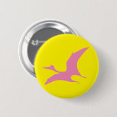 Dinosaurier-Jurassik-Gelb Button (Vorne & Hinten)
