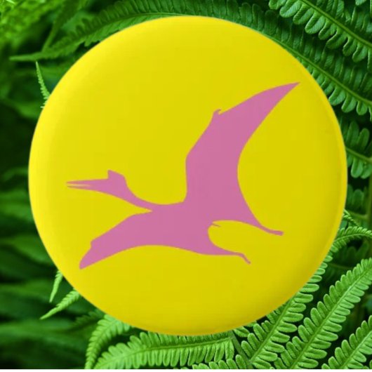 Dinosaurier-Jurassik-Gelb Button
